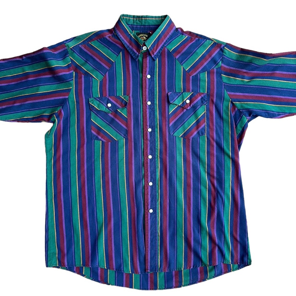 ⚡️SOLD ⚡️Vintage Western Pearl Snap Long Sleeve Shirt Men’s - Picture 2 of 4